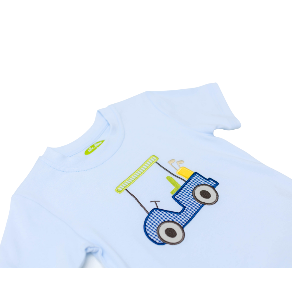 Applique Golf Cart Booy's Short Set | Wholesale Boy's Clothes | BeMine ...