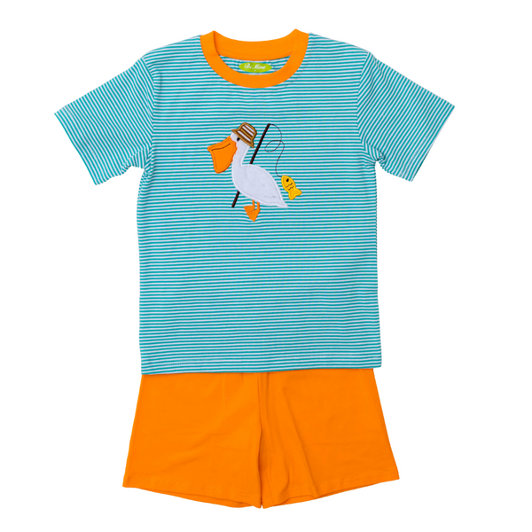 Applique Pelican Boy's Short Set